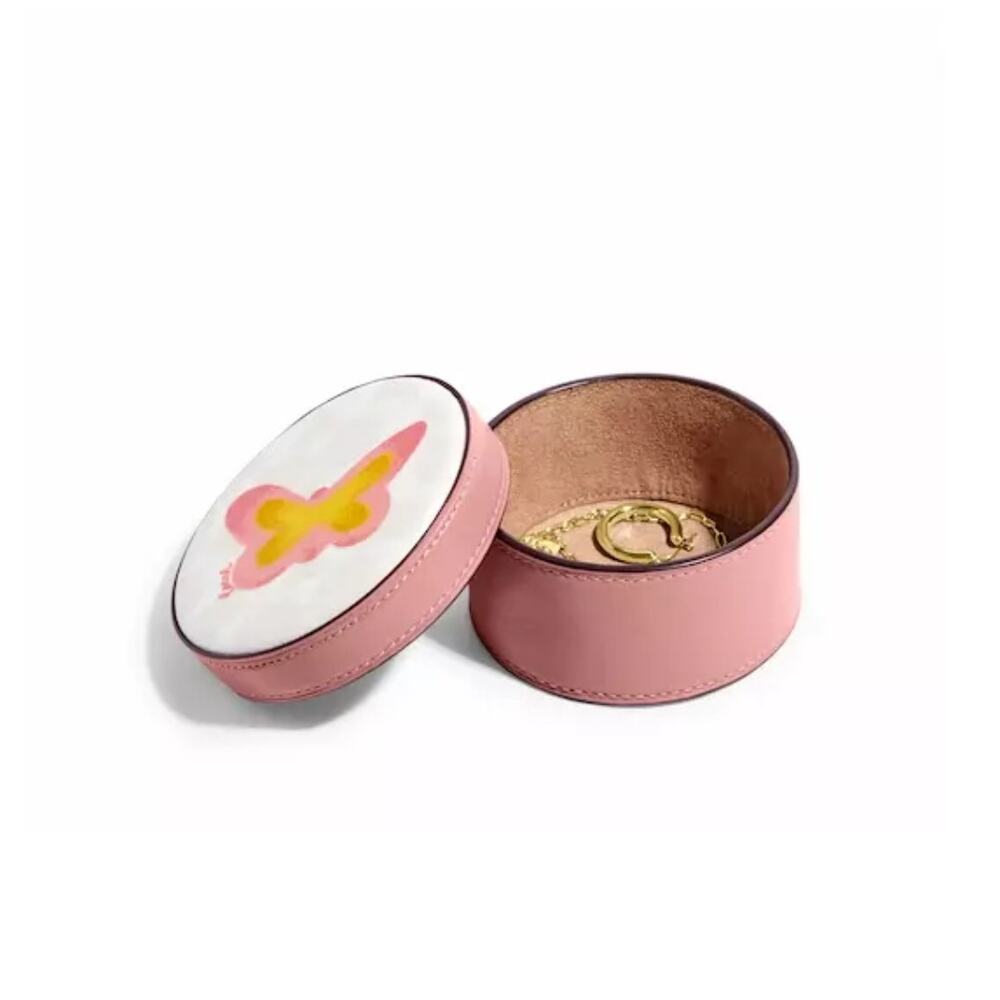 COACH BUTTERFLY TRINKET BOX IN SIGNATURE CANVAS & SMOOTH LEATHER NEW!